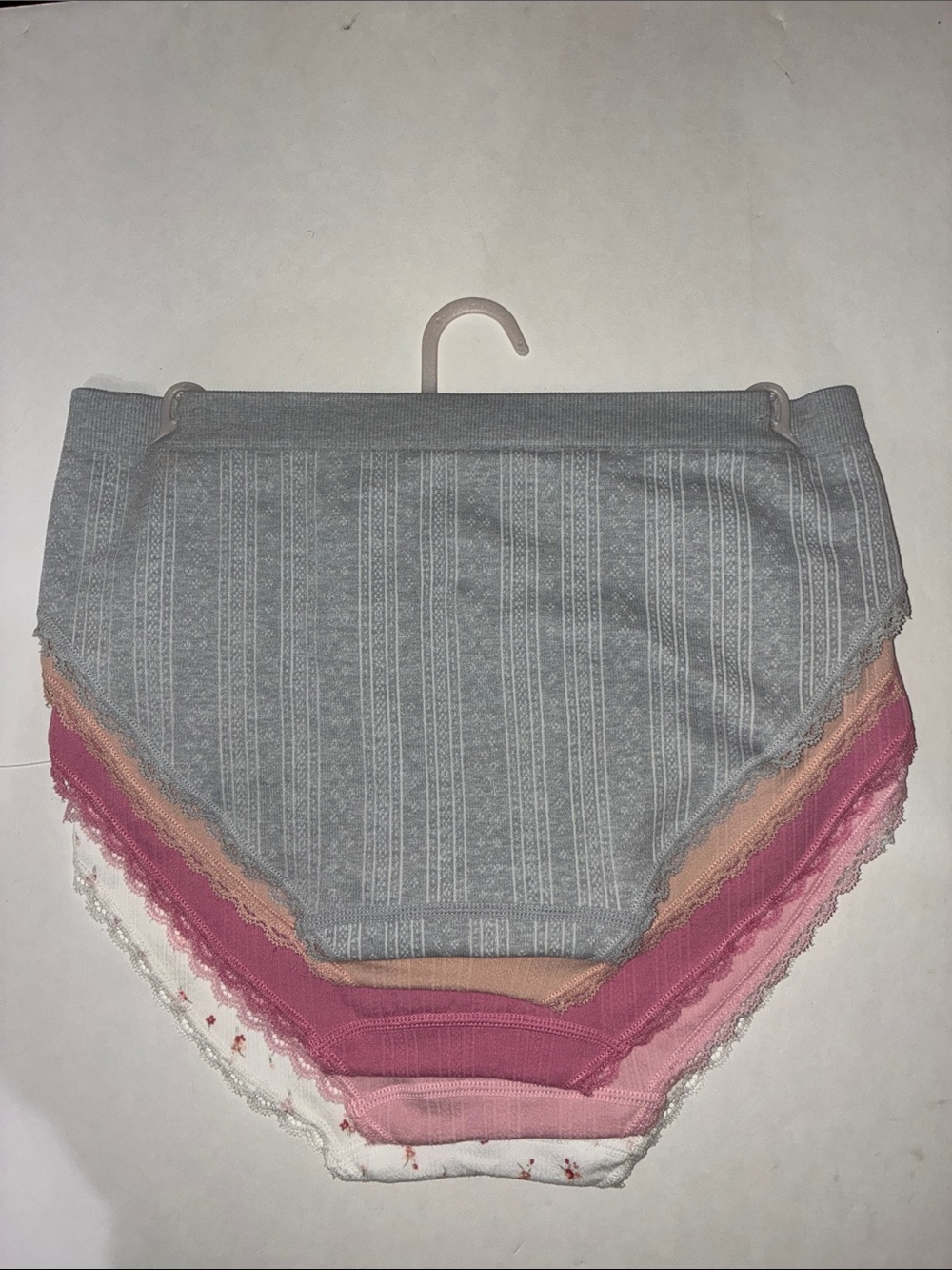 Laura Ashley  L  5-Pack Bikini Undies in White, Pink, Gray, Peach, Rose - Picture 3 of 11